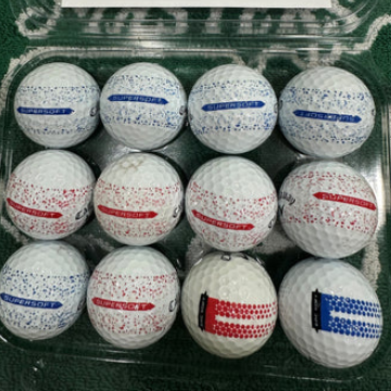 Callaway Supersoft or ERC Soft Red/Blue Splatter (Assorted) - 1 Dozen